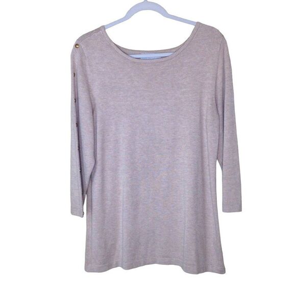 Carolyn Taylor Lightweight Sweater Decorate Brads on Sleeves XL - Picture 1 of 7